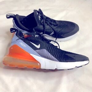 Nike Air 270 Black with metallic rail and orange color